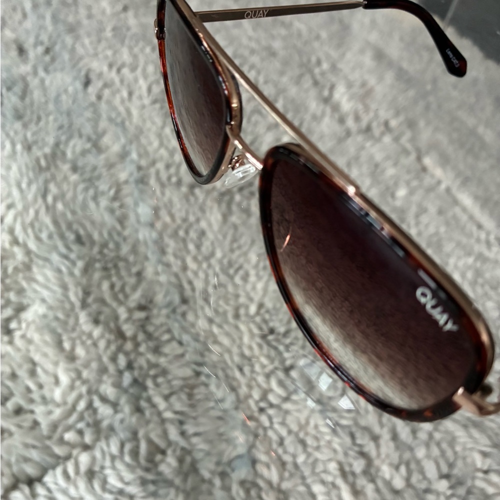 Quay Australia All In Mini Aviator Sunglasses -Tortoise Brown Fade - Picture 4 of 6